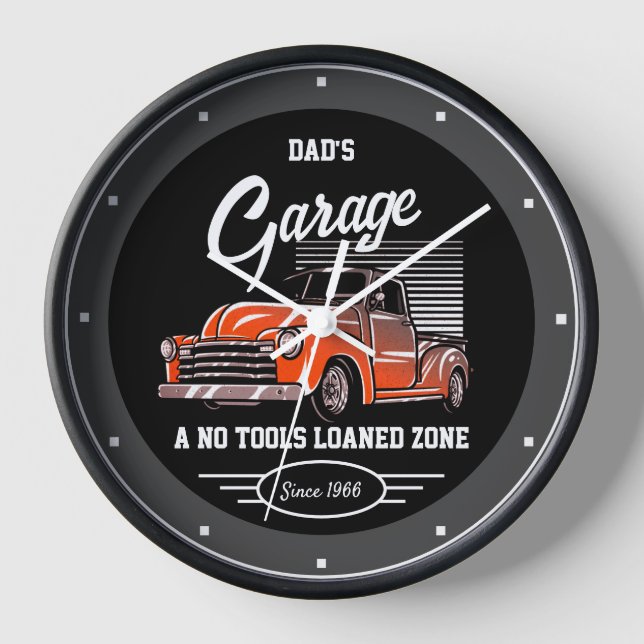 LKW-Garage Vater irgendein Name Chevy Black Uhr (Vorderseite)