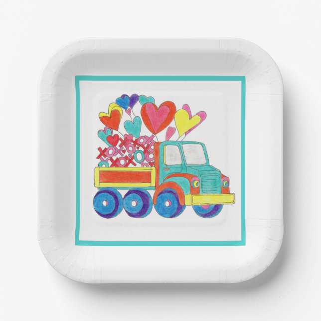LKW-Herz für Papierplatten Pappteller (Vorderseite)