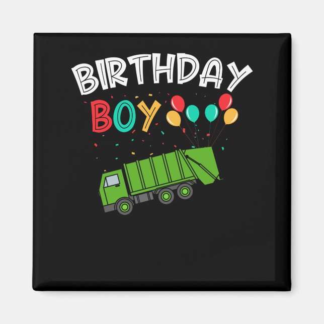 LKW-Kindergeburtstag-Jungs, die LKW Recycelte Magnet (Vorne)