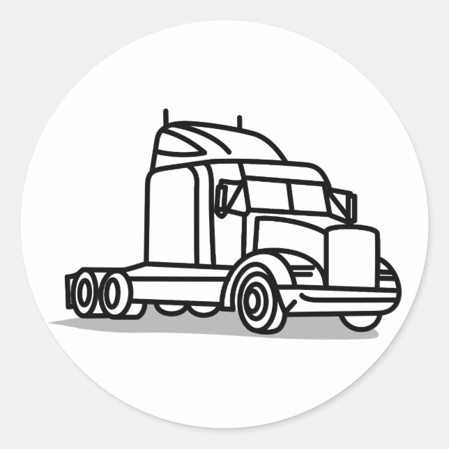 LKW-Kontur Runder Aufkleber (Vorderseite)