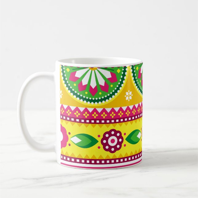 LKW-Kunst aus Indien und Pakistan nahtlos Muster d Kaffeetasse (Links)