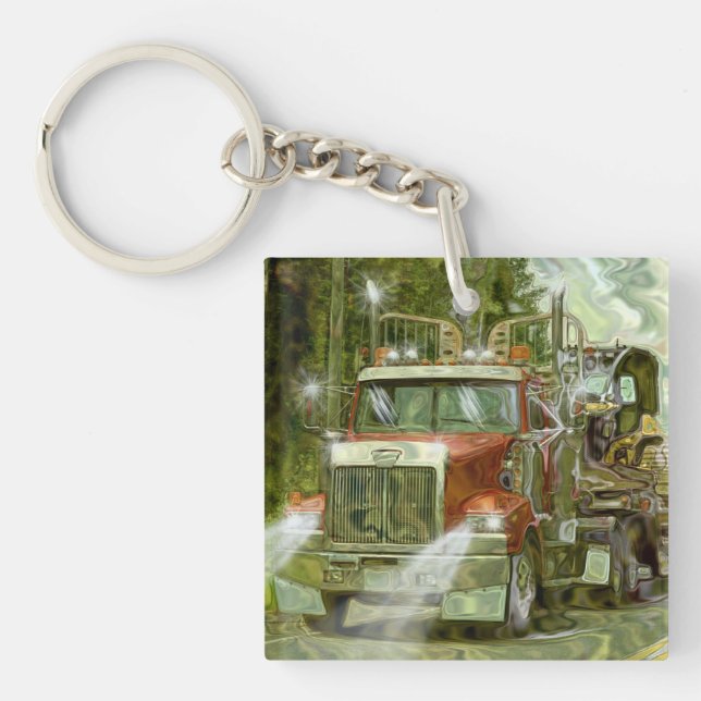 Lkw-Kunst für Lkw-Fahrer Schlüsselanhänger (Vorderseite)