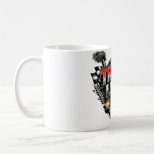 LKW Leben Grunge Abgenutzt Chrom Rot LKW Mütze Kaffeetasse