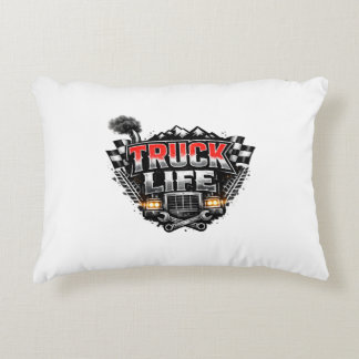 LKW Leben Grunge Abgenutzt Chrom Rot Trucker Mütze Dekokissen
