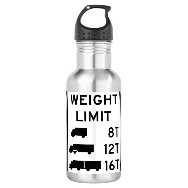 LKW-Limit-Straßenzeichen Edelstahlflasche (Vorderseite)