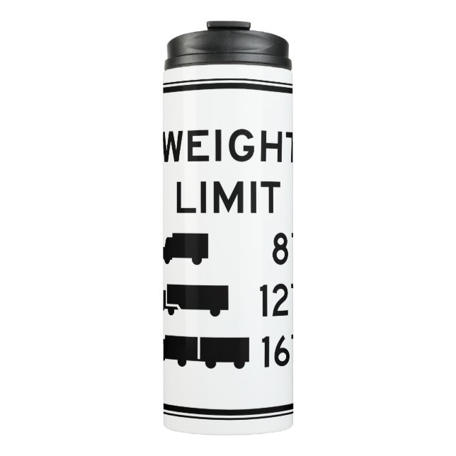 LKW-Limit-Straßenzeichen Thermosbecher (Vorderseite)