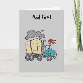 LKW-LKW-Fahrer Cartoon personalisiert Karte