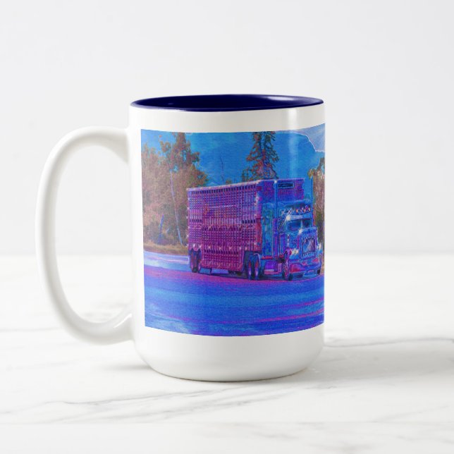 LKW-LKW-LKW-Tasse Zweifarbige Tasse (Links)