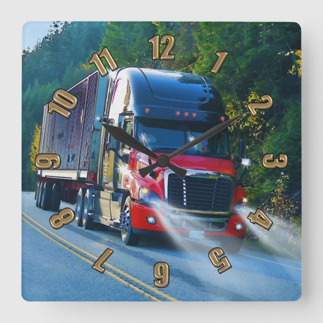 LKW-Mauer-Uhr Quadratische Wanduhr (Vorderseite)
