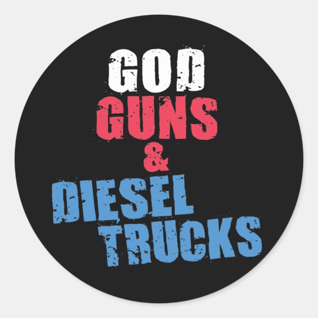 LKW mit Gütesiegel und Dieselmotor Runder Aufkleber (Vorderseite)