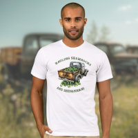 LKW mit Shamrocks und Schabernack auf dem Land