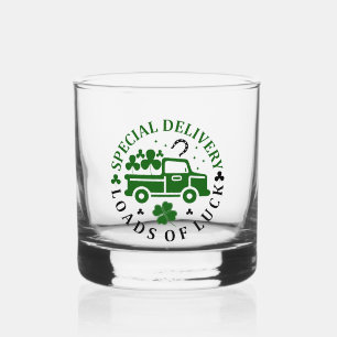 LKW mit Uhren St. Patricks Day Whiskyglas
