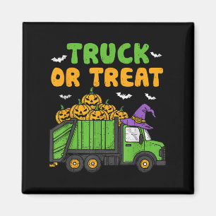 LKW oder Leckerei Funny Pumpkin Garbage Truck Hall Magnet