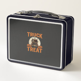 LKW oder Süßigkeiten Halloween Sattelzug Design_1 Metall Brotdose