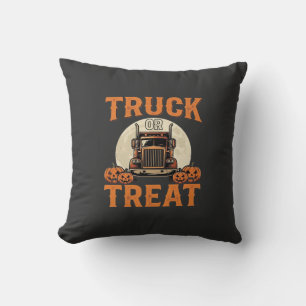 LKW oder Süßigkeiten Halloween-Semi-LKW-Design_1 Kissen