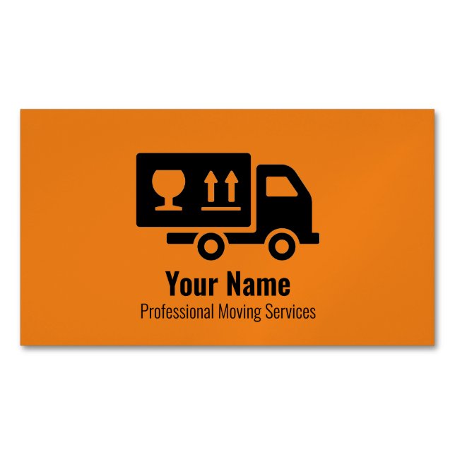 LKW-Orange für kundenspezifische Fahrleistungen Magnetische Visitenkarte (Vorderseite)