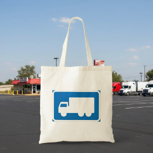 LKW-Route Verkehrsschild Blau Transport-Symbol Tragetasche