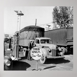 Lkw-Stopp der 40er Jahre Poster