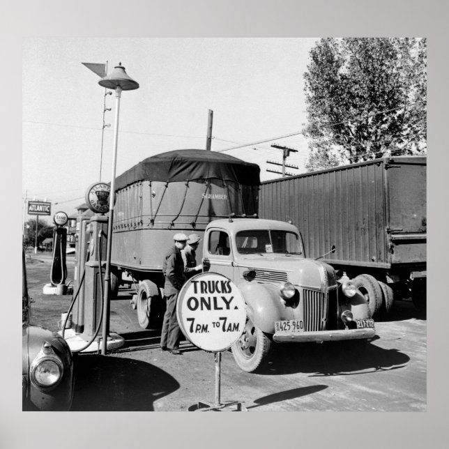 Lkw-Stopp der 40er Jahre Poster (Vorne)