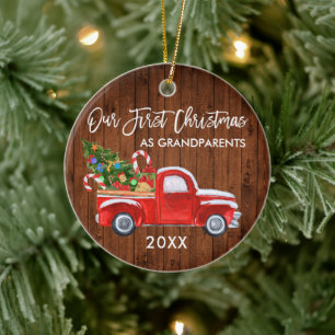 LKW Süßigkeiten Holz Erstes Weihnachten als Großel Keramik Ornament
