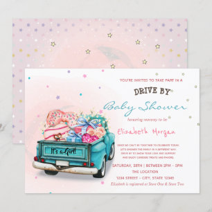 LKW Süßigkeiten Sterne Drive By Baby Shower Einladung