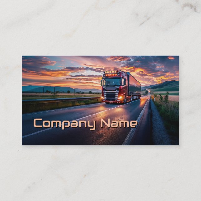 LKW - Transport & Logistik Sunset Road Visitenkarte (Vorderseite)