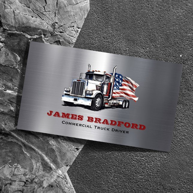 LKW Transport Metal Log Trucker Visitenkarte (Von Creator hochgeladen)
