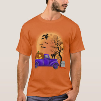 Lkw und Kürbis zu Halloween lustig T-Shirt