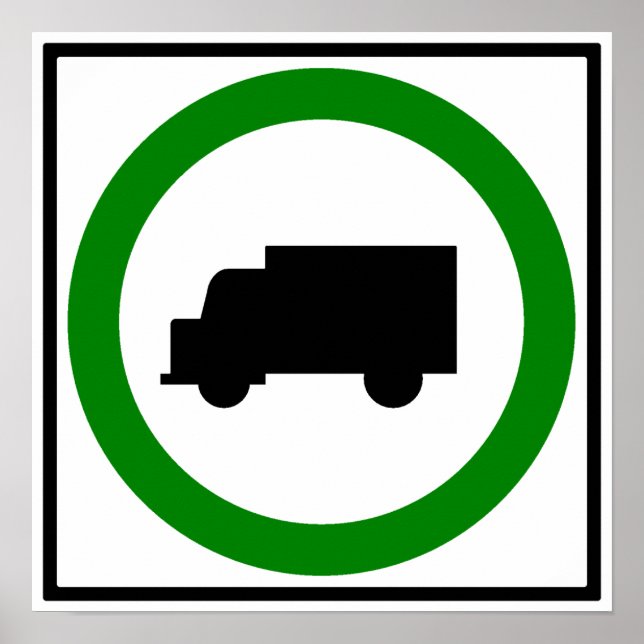 Lkw-Verkehr Zulässige Autobahnzeichen Poster (Vorne)