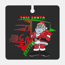LKW Weihnachten - Dieser Weihnachtsmann fährt eine Ornament Aus Metall