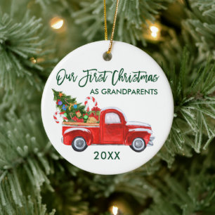 LKW-Zuckerrohre Erstes Weihnachten als Großeltern Keramik Ornament