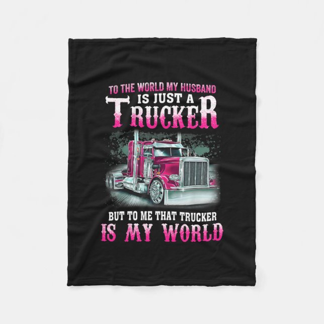 LKWer ist mein Weltfahrer-Geschenk für Ehefrau Fleecedecke (Vorderseite)