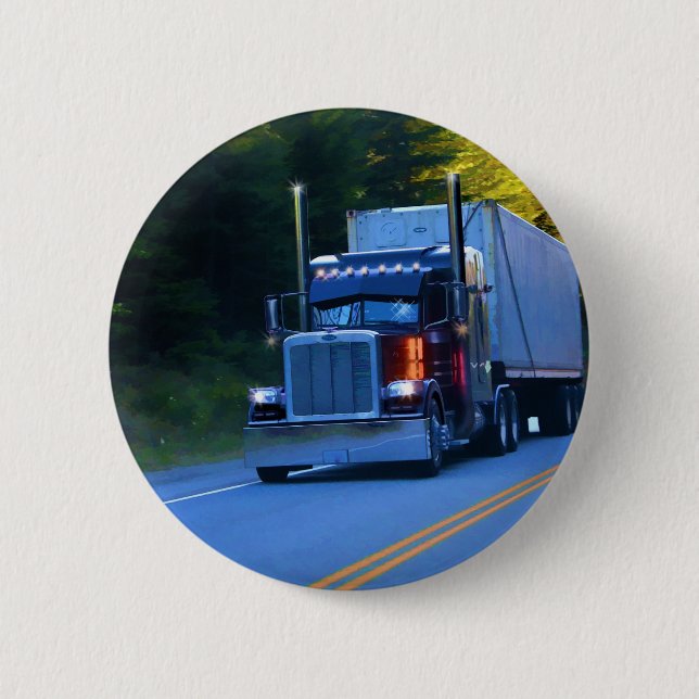 LKWs, Big Rig Cargo Truck Art Button (Vorderseite)