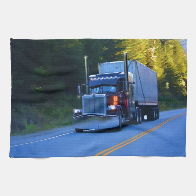 LKWs, Big Rig Cargo Truck Art Handtuch (Horizontal)