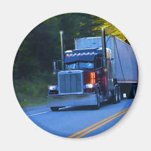 LKWs, Big Rig Cargo Truck Art Magnet
