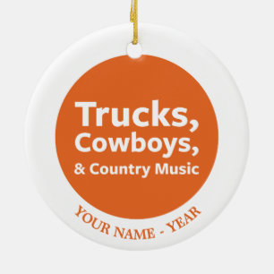 LKWs, Cowboys und Countrymusik Keramikornament