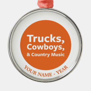 LKWs, Cowboys und Countrymusik Ornament Aus Metall