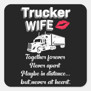 LKWs Ehefrau Liebe LKW LKWs Geschenkidee Quadratischer Aufkleber