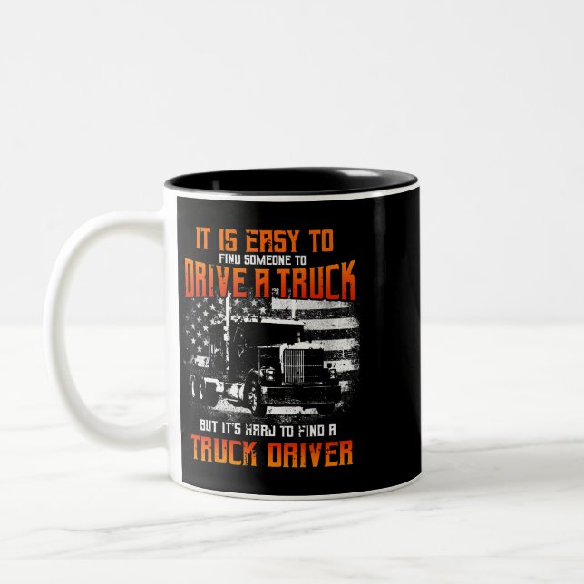 LKWs Geschenke Trailer LKW 18 Rollerhar Zweifarbige Tasse (Links)