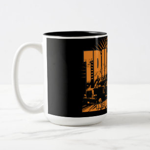 LKWs Langstreckentransport Zweifarbige Tasse