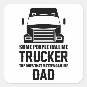 LKWs Liebe LKWs Funny Truck Geschenk Quadratischer Aufkleber