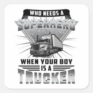 LKWs LKWs LKWs LKW LKW Funny Gift Idee Quadratischer Aufkleber