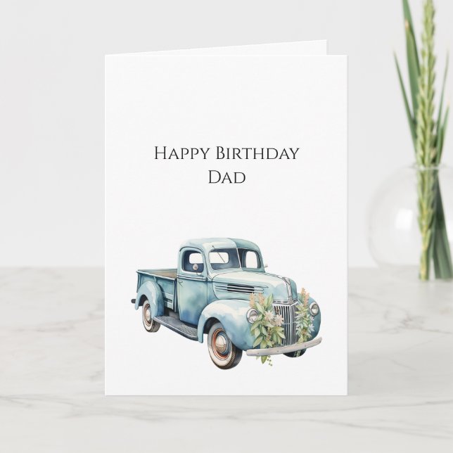 LKWs Papa Geburtstag Karte (Vorderseite)