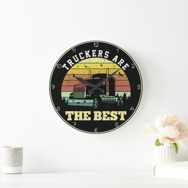 LKWs sind die besten Sonnenuntergänge Große Wanduhr (Zuhause)