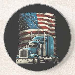 LKWs US-amerikanische Fahne für Patriotic Truck Dr Getränkeuntersetzer