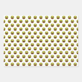 LL Emoji Face Wrapping Paper Sheets Geschenkpapier Set
