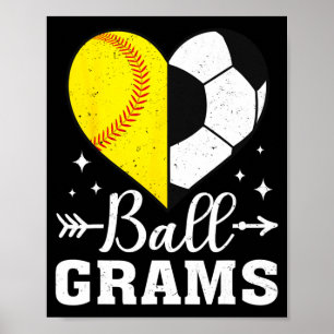 Ll Grams Lustig Softll Fußball Grams T-Shirt Poster