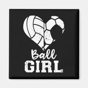 Ll Mädchen Herz Lustig Fußball Volleyll Mädchen Magnet