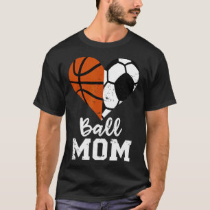 Ll Mama Herz Lustig Fußball Skizze Mama  T-Shirt