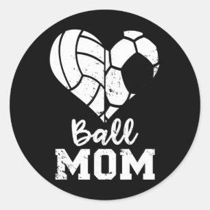 Ll Mama Herz Lustig Fußball Volleyll Mama Runder Aufkleber